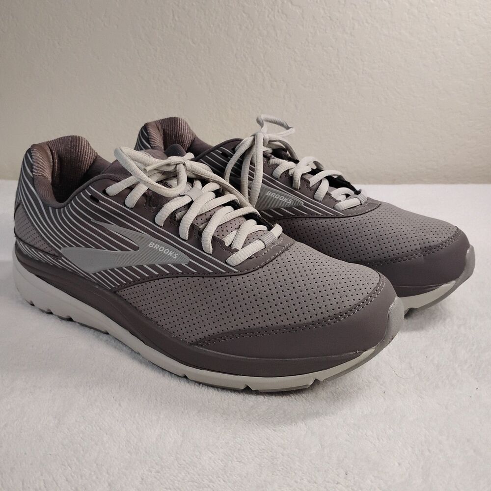 Brooks Addiction Walker 2 Suede Women's 10.5 B Shark Alloy Oyster Walking Shoes